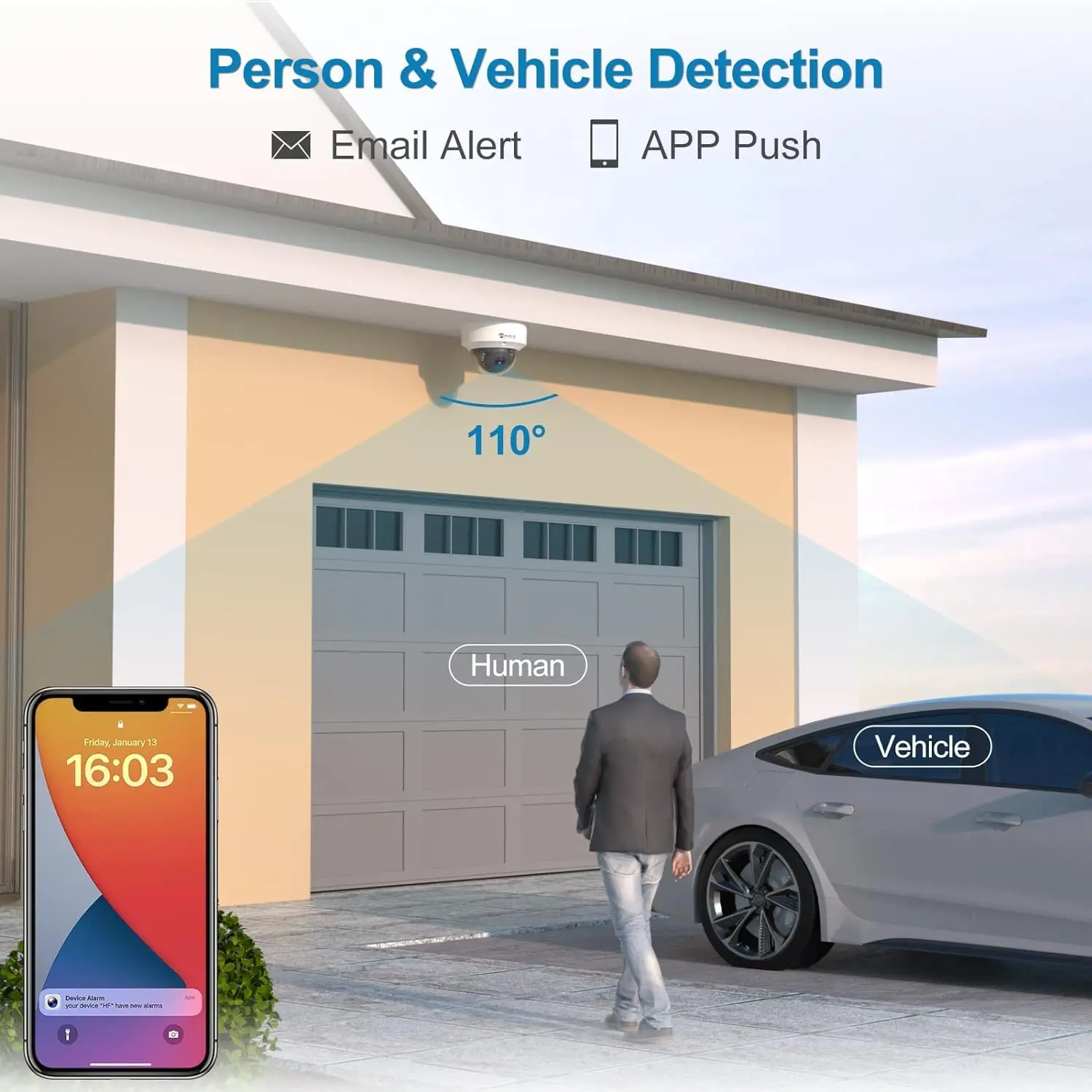 Anpviz 5MP POE Dome Camera Security Protection Built-in MicrophoneIP66 IR 30M CCTV Camera Humanoid Detection WDR VideoLink App