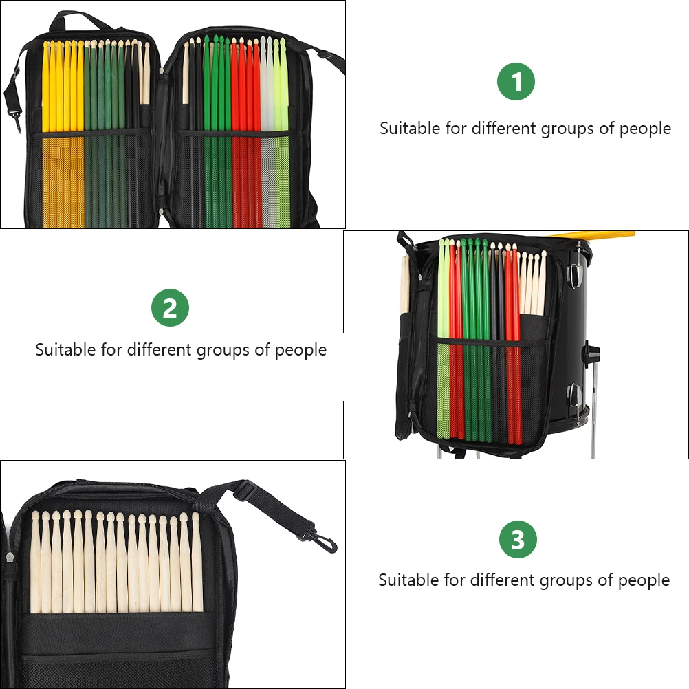 

Drum Stick Bag Percussion Backpack Oxford Cloth Container Large Capacity Wear Resistant Storage Accessories ganized Instrument