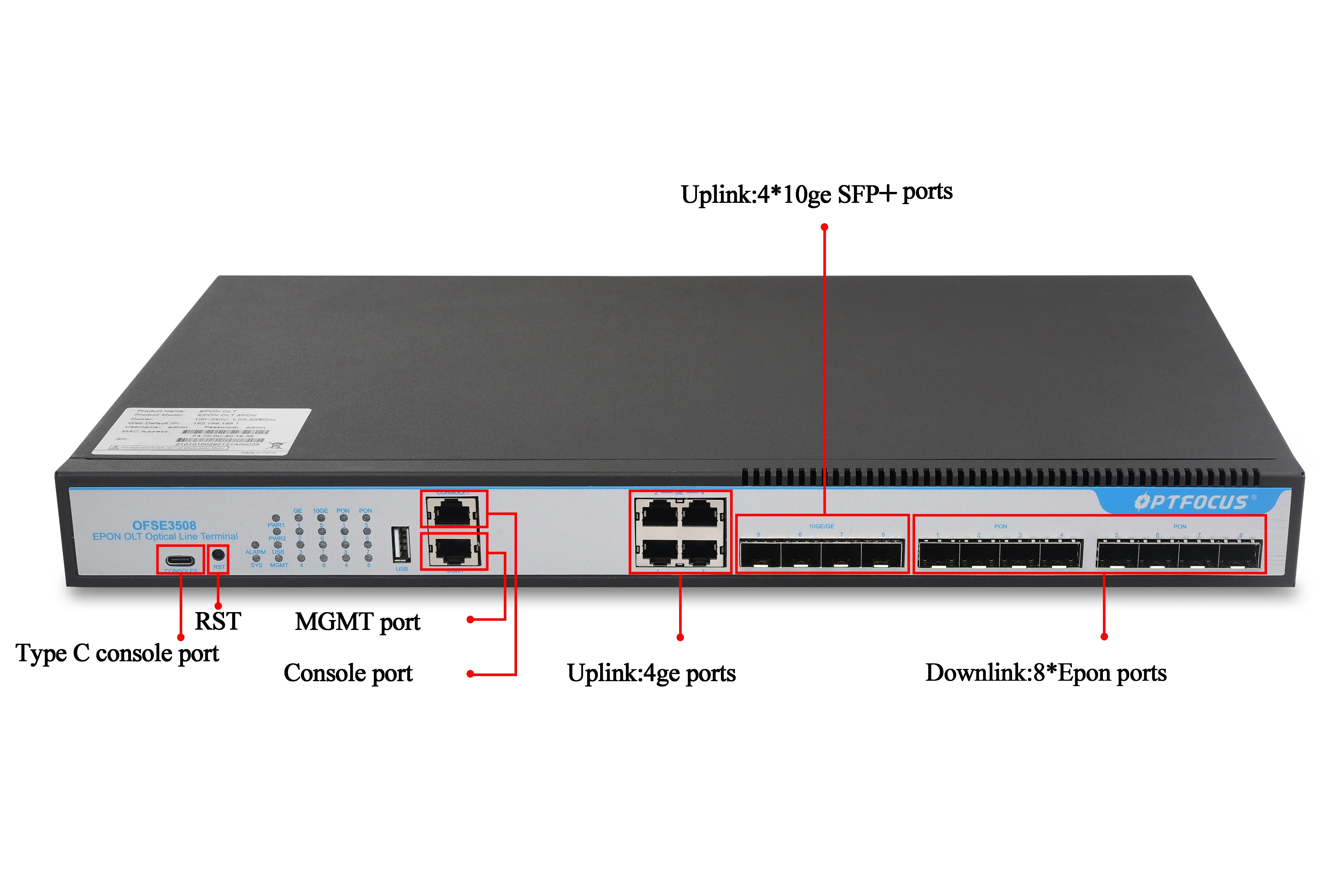 

FTTH Optical Line Terminal Equipment Fiber Optic Olt Gepon 2 4 8 Port Epon Olt