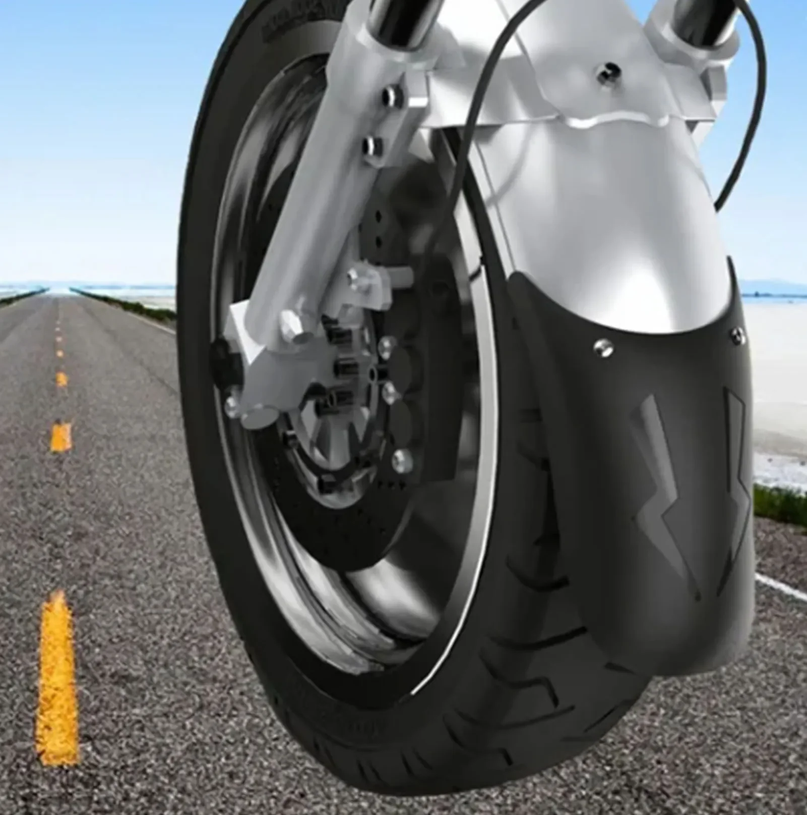 Motorcycle Front Mudguard Plastic Excellent Toughness Unique Pattern Motorcycle Mud Flaps B
