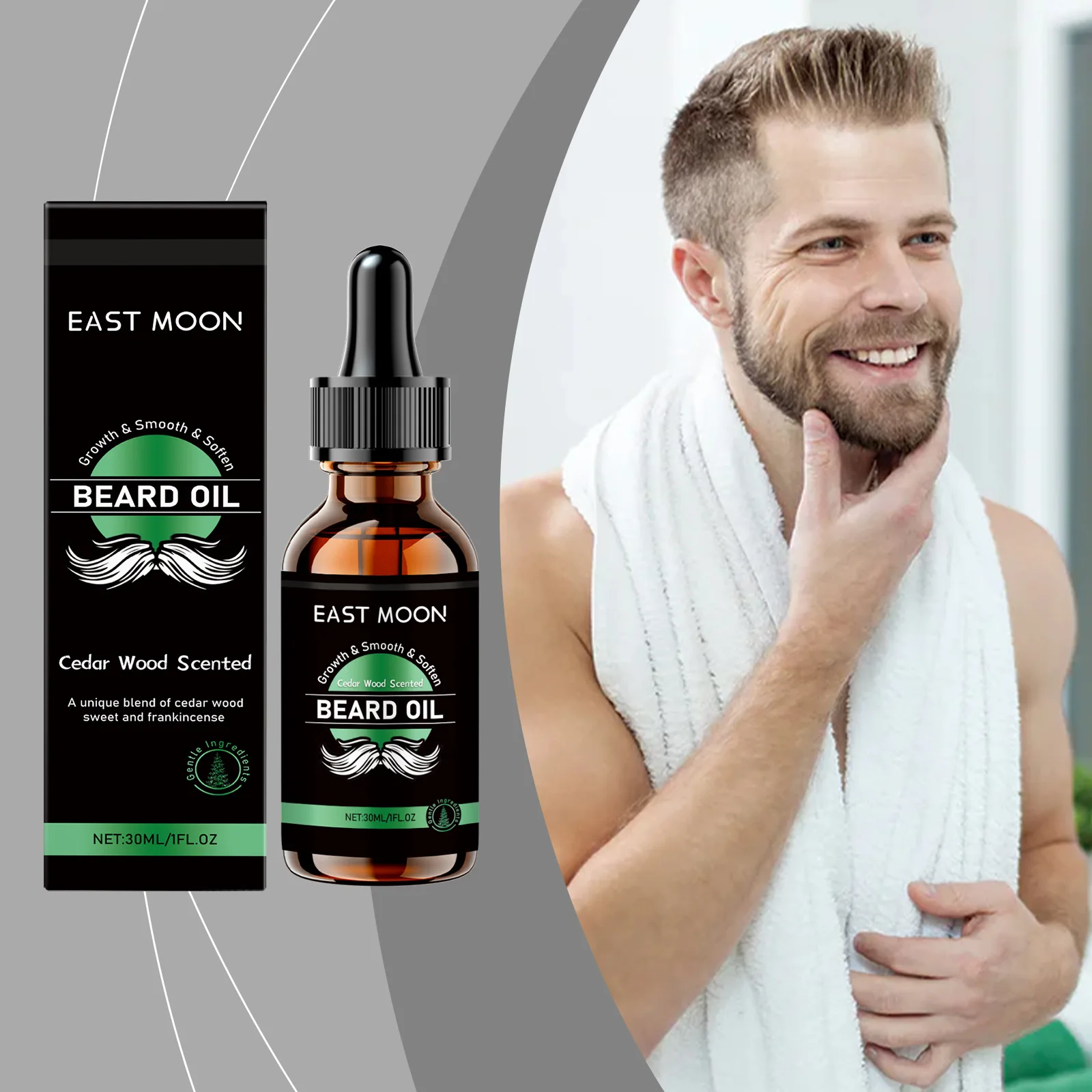 

Men's Cedar Beard Care Essential Oil Fragrance Fresh and Gentle Cleansing Moisturizing Refreshing Beard Oil Reduce Forks