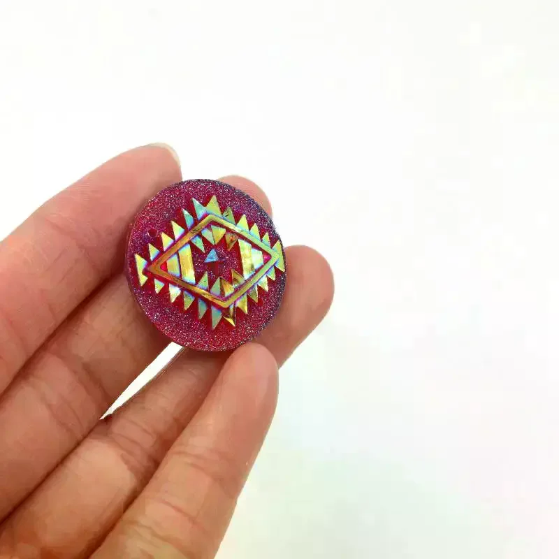 

10pcs 25mm Round Eye Totem Resin Rhinestone Suitable For Jewelry Making DIY Decoration, Sewing, Scrapbook