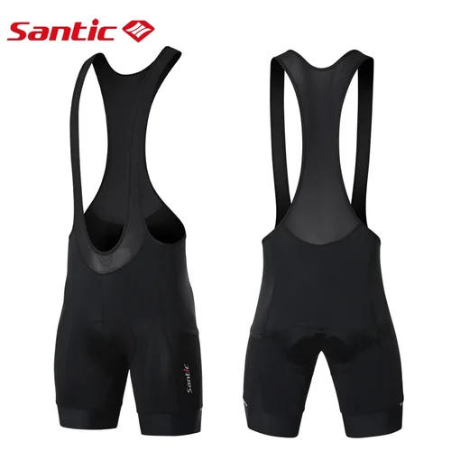 Santic culotte ciclismo hombre 4D acolchados de montaña para bicicleta pantalones cortos con pechera para ciclismo de malla transpirable con bolsillos para verano cullotte ciclismo hombre talla asiática
