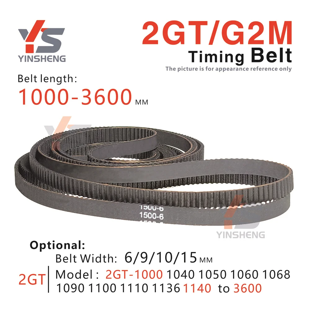 

1000-3600mm 2GT Timing Belt used for DIY or CNC,3D printers and other small transmission devices. G2M Synchronous Teethed Belt