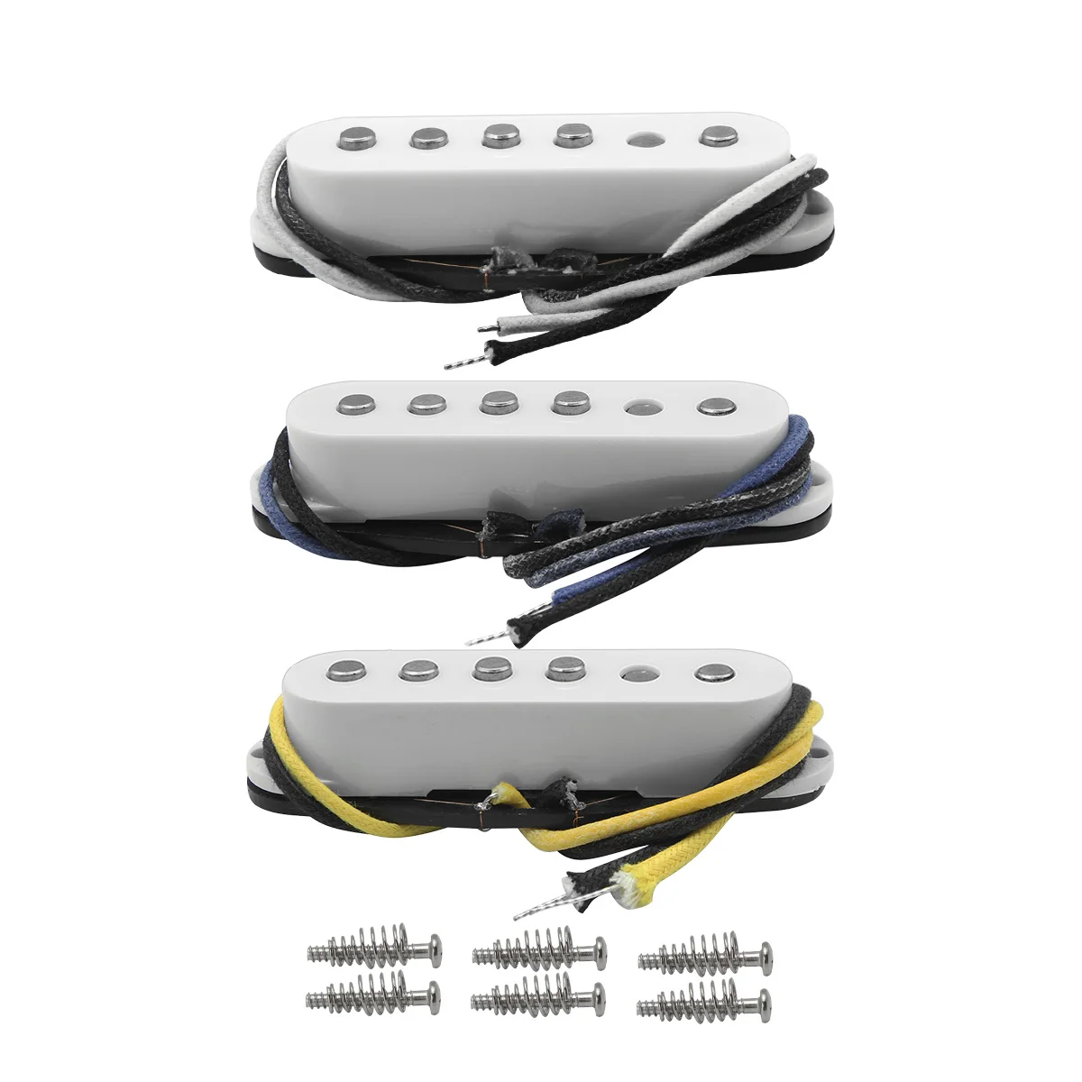 

3PCS/Set Vintage Alnico 5 Pickup Staggered Guitar Single Coil Pickup White Guitar Parts Accessories