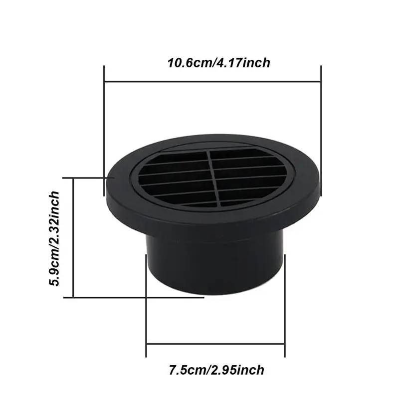 RV용 따뜻한 공기 통풍구, 내부 페어링 공기 덕트 통풍구, 주차 히터 공기 배출구, 360 도 회전 가능한 온수기 통풍구 파이프