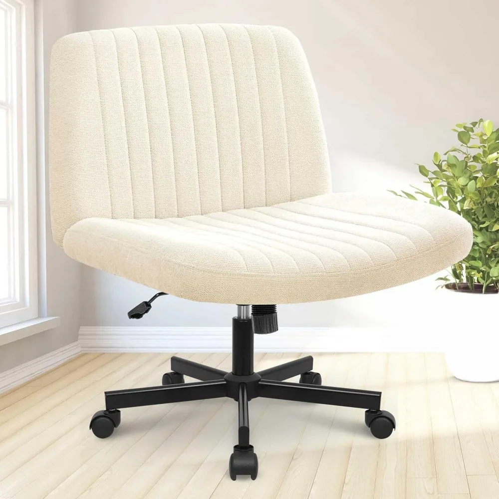 

CHAIR Criss Cross Chair with Wheels Home Office Cross Legged Armless Chairs Ergonomic Adjustable Computer Desk Task Wide Sea