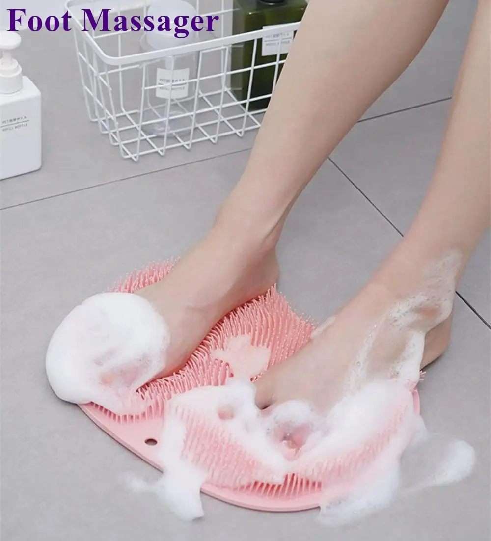 Lazy Shower Scrubber Massager Back Sucker Brush Non-Slip Bath Pad Easy Clean Body Care Wash Mat Bathroom Tool Remove Dead Skin