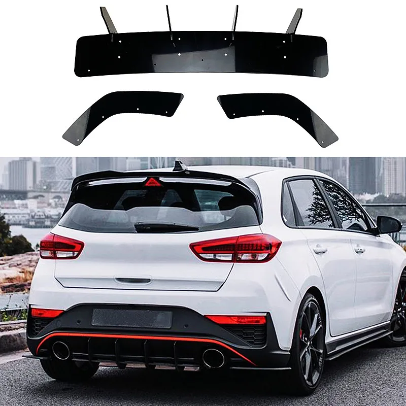 Car Rear Bumper Diffuser Lip Chin Spoiler Body Kit For 2020+ Hyundai I30N MK3.5 Hatchback Exterior Tuning Accessories Parts