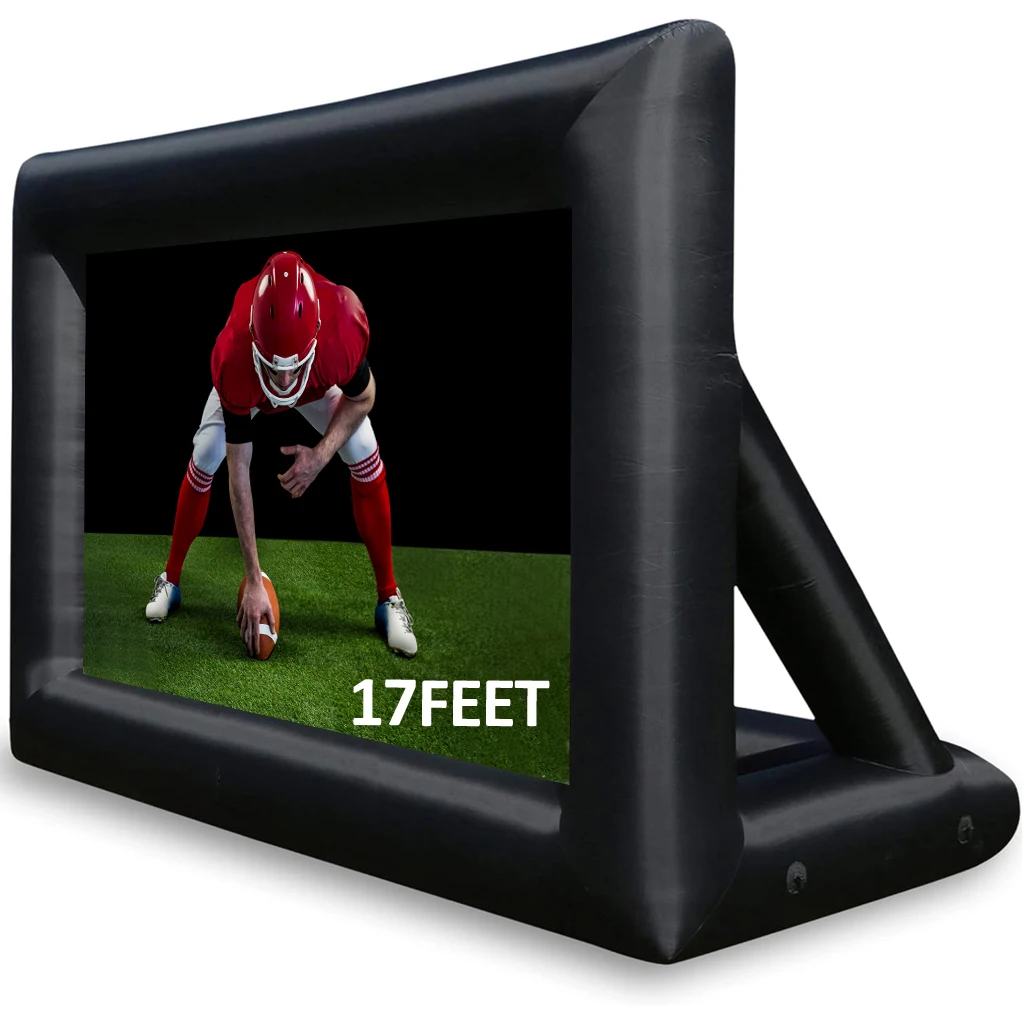

17ft Inflatable Movie Screen Outdoor Projector Screen with Air Blower Storage Bag - Front/Rear Projection, Easy Set Up Blow Up S