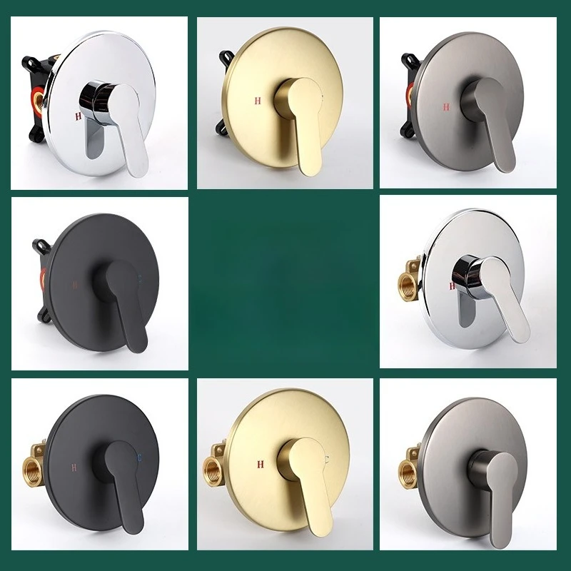 Concealed Pre-embedded Box Mixing Valve, Round Single-function Concealed Shower Pre-embedded Single-function Two-in and One-out