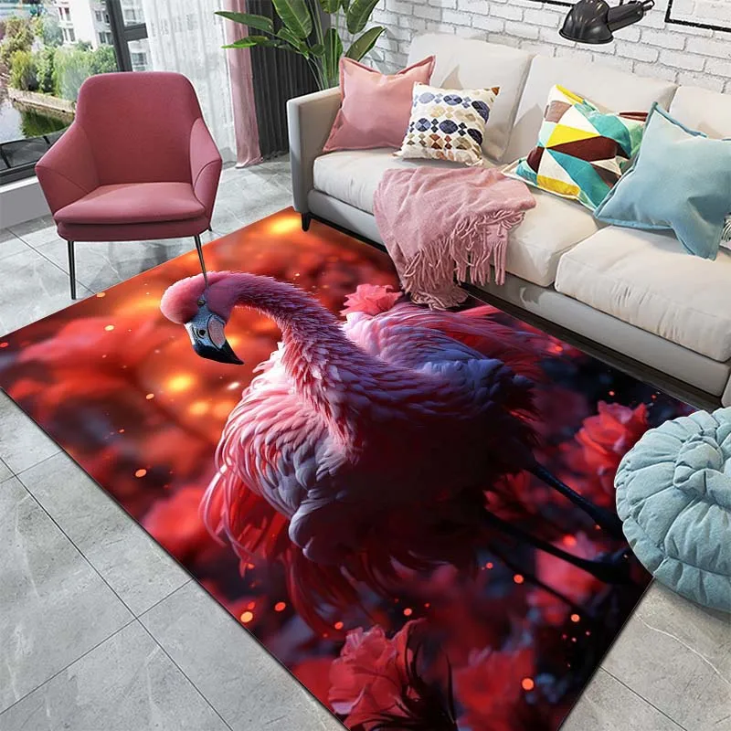 15 Sizes Flamingo Pattern Carpets for Living Room Bedroom Floor Mat Decor Anti-slip Rugs Sofa Mat Home Decor Cloakroom Area Rug