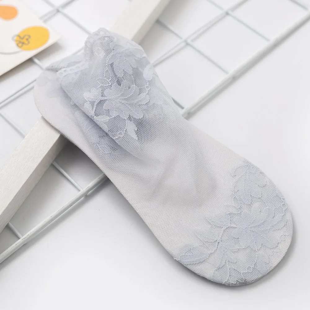 

Trendy Breathable Spring and summer Lace Accessories Non-slip Boat socks Leaves socks Shallow mouth Mesh hosiery