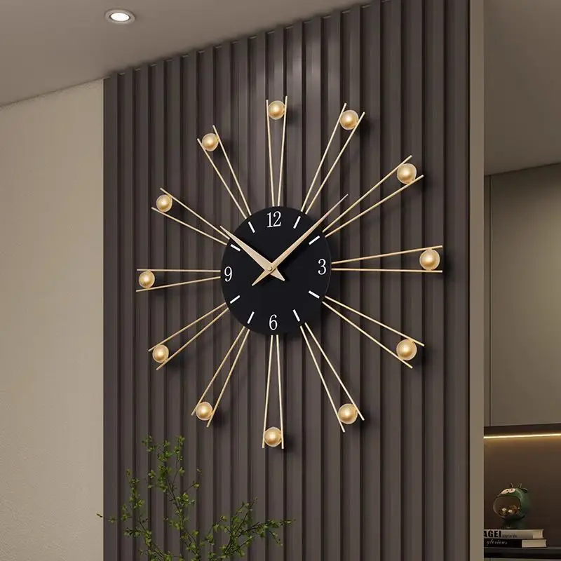 Creative wall-mounted clock living room grille decoration, 2025 new style modern and simple home decoration