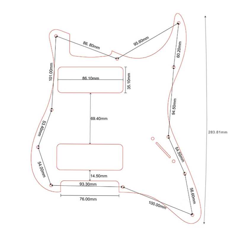 Xin Yue Great Quality Guitar Parts 2 P90 Strat Guitar PICKGUARD No Control Hole For US 11 Screw Holes Strat  Humbuckers