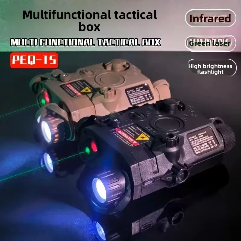 Outdoor M4 Compatible Nylon PEQ15 Battery Box Green Light Infrared Laser Flashlight