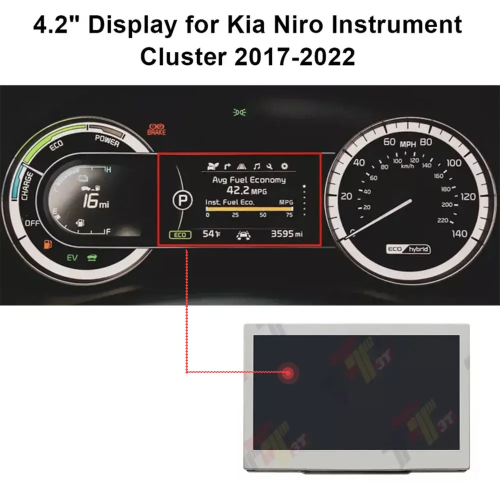 

4.2" Color Display for Kia Niro Instrument Cluster Dashboard Display Replacement for Car Electronics