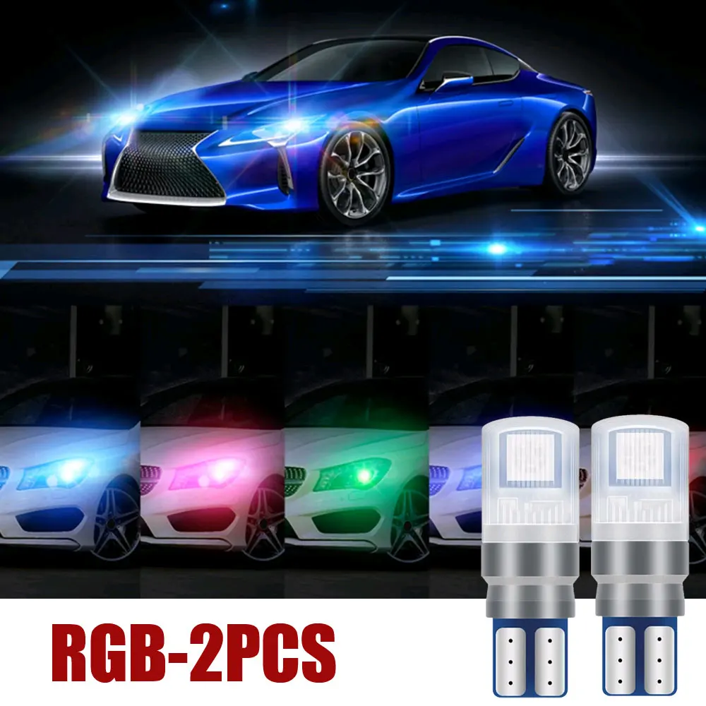 

Car Auto T10 Led Interior Light Position Light Rgb 5050 Led T10 W5w Auto Clearance Lamp Signal Light Tail Lights Makeup Lamp