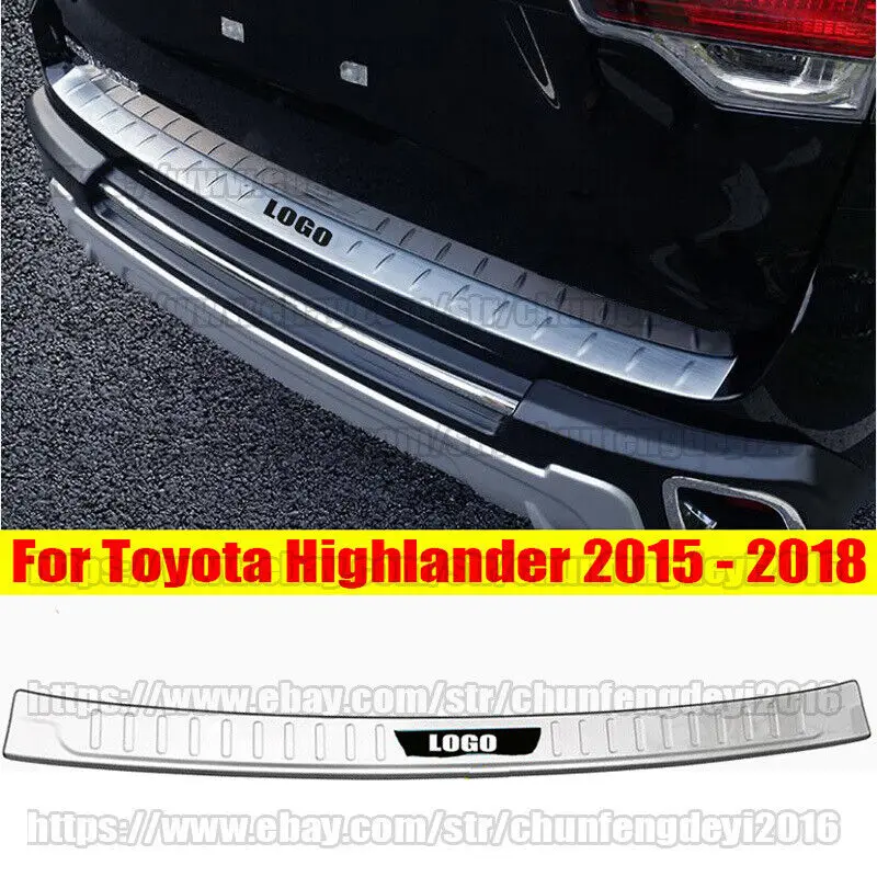 

For Toyota Highlander 2015-2018 Steel Car Rear Trunk Outer Bumper Skid Protector car accessories