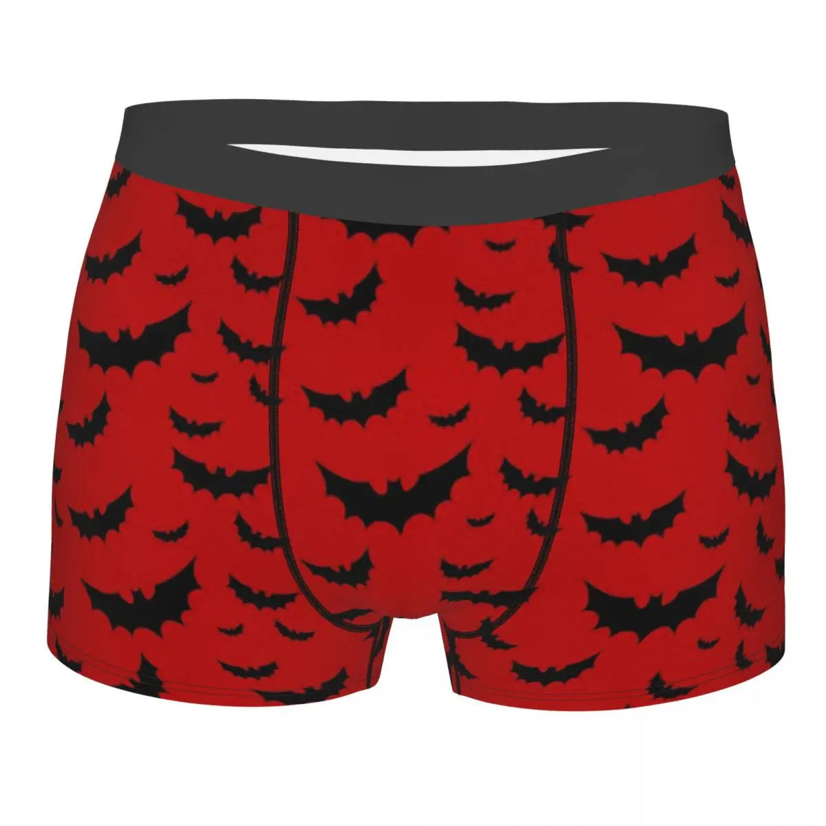 Bats In Blood Red Underpants Breathbale Panties Men\'s Underwear Sexy Shorts Boxer Briefs