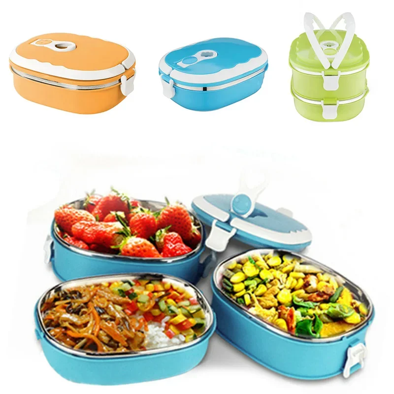 1pcs Portable Lunch Box Thermal Insulated Container Dinnerware Food Storage Box Food Warmer School Students Lunch Box