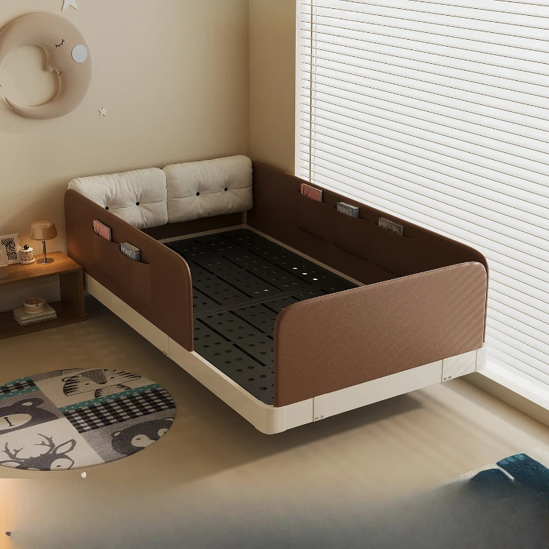 2026 new environmentally friendly Italian light luxury leather modern simple master bedroom room baby bed