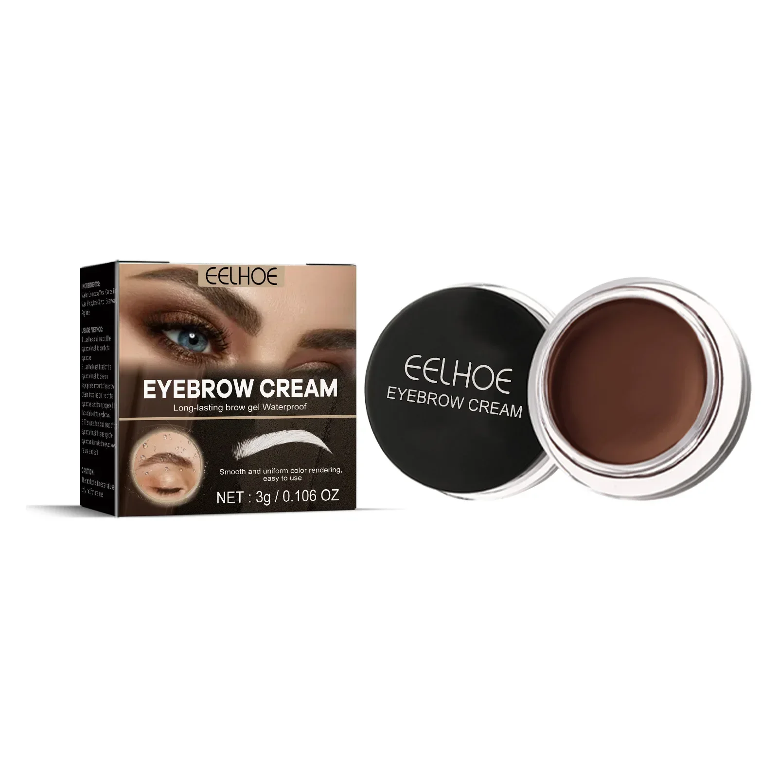 EELHOE-Creme de sobrancelha, impermeável, duradouro, tingimento natural, maquiagem dos olhos, multifunções, ferramentas de escova, sobrancelha, Wi