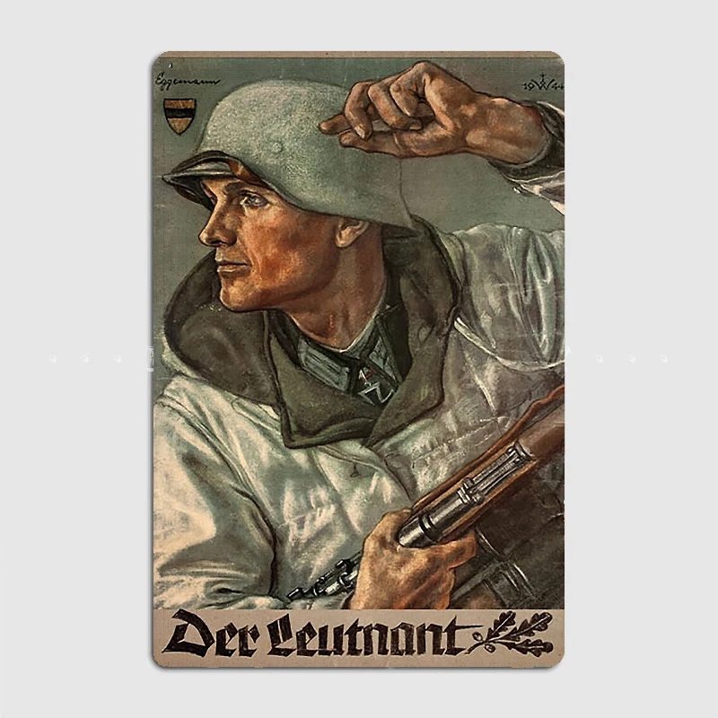 Der Leutnant The Lieutenant Ww2 Metal Sign Mural Painting Cinema Living Room Cinema Funny Tin Sign