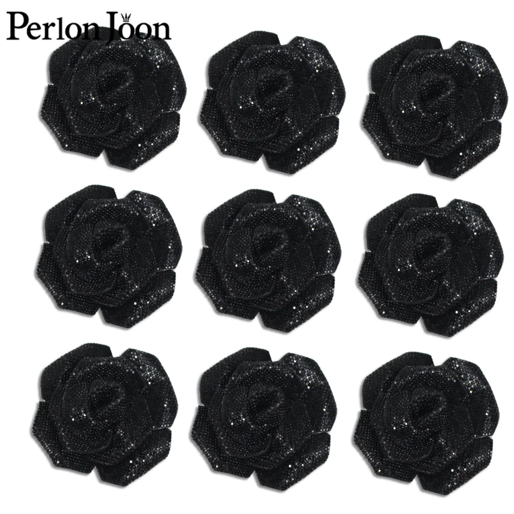 Crystal Rhinestone Roses Gold Beige Black For DIY Artificial Rose Bouquet Wedding Decorations Clothing Sewing Accessories YHX101