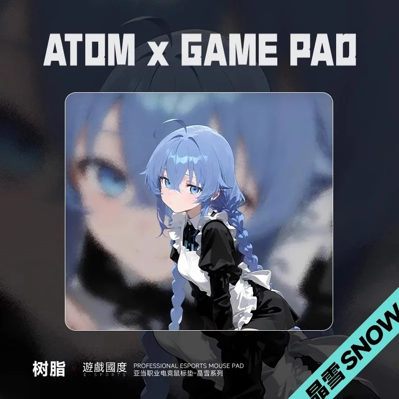 

ATOM Resin Mouse Pad Customizable Desk Mat Upgraded Hard Frosted Resin Crystal Snow/Sand Mist Coating Anime Desk Pad Accessories