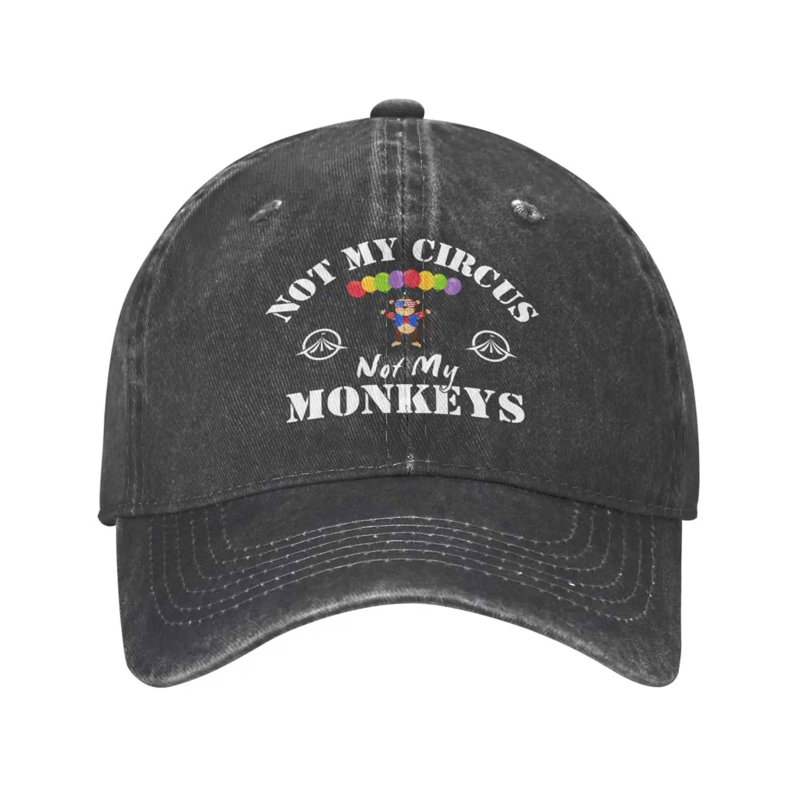 

Not My Circus Not My Monkeys Hat for Men Women Circus Monkey Hat Funny Baseball Cap Gifts Trucker Hat Cowboy Hat