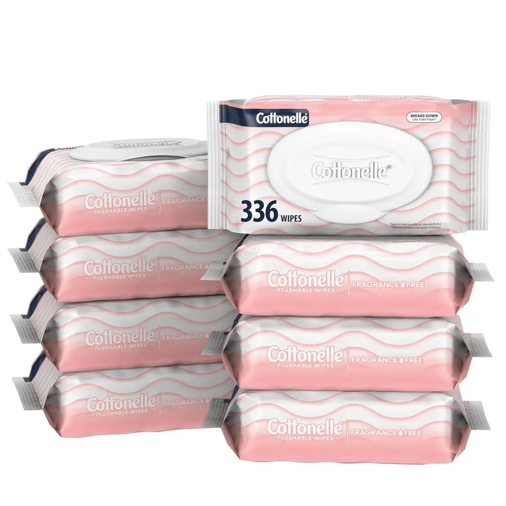 

Fragrance-Free Sensitive Skin Wet Wipes, 8 Packs, 42 Count, Adult Use