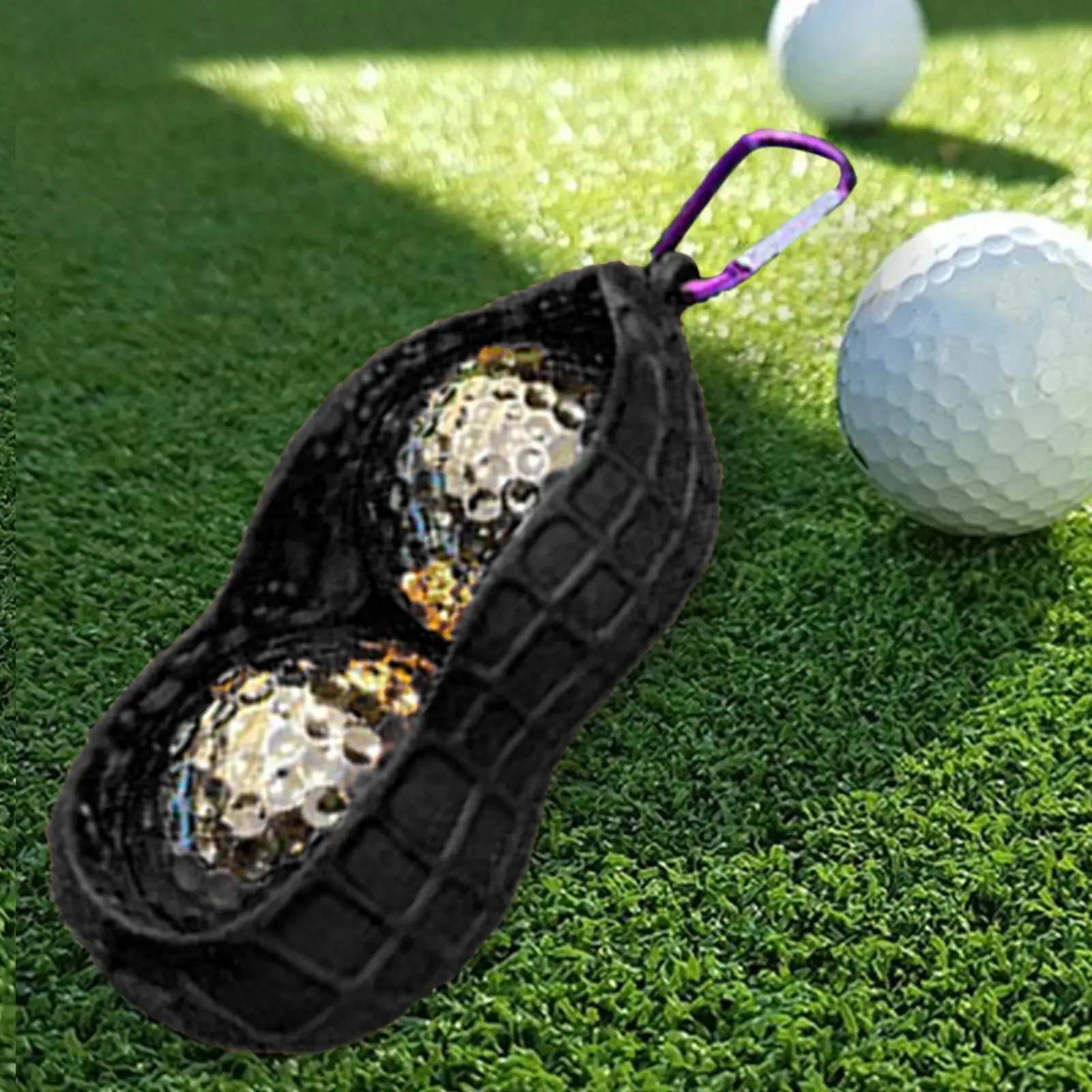 

Golf Ball Carrier Sleeve Lightweight Silicone Pouch with Buckle Hook for Practice Storage in Sports Bag