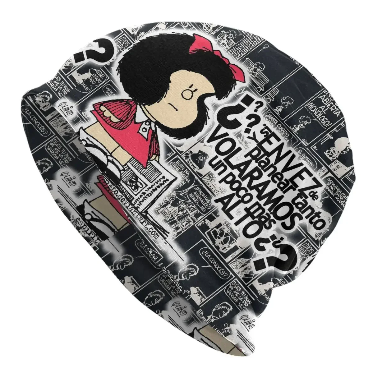 

Милые шапки Mafalda Skullies, шапка в стиле аниме, мультфильм, хип-хоп, мужские и женские уличные шапки, теплые многофункциональные шапки с капюшоном