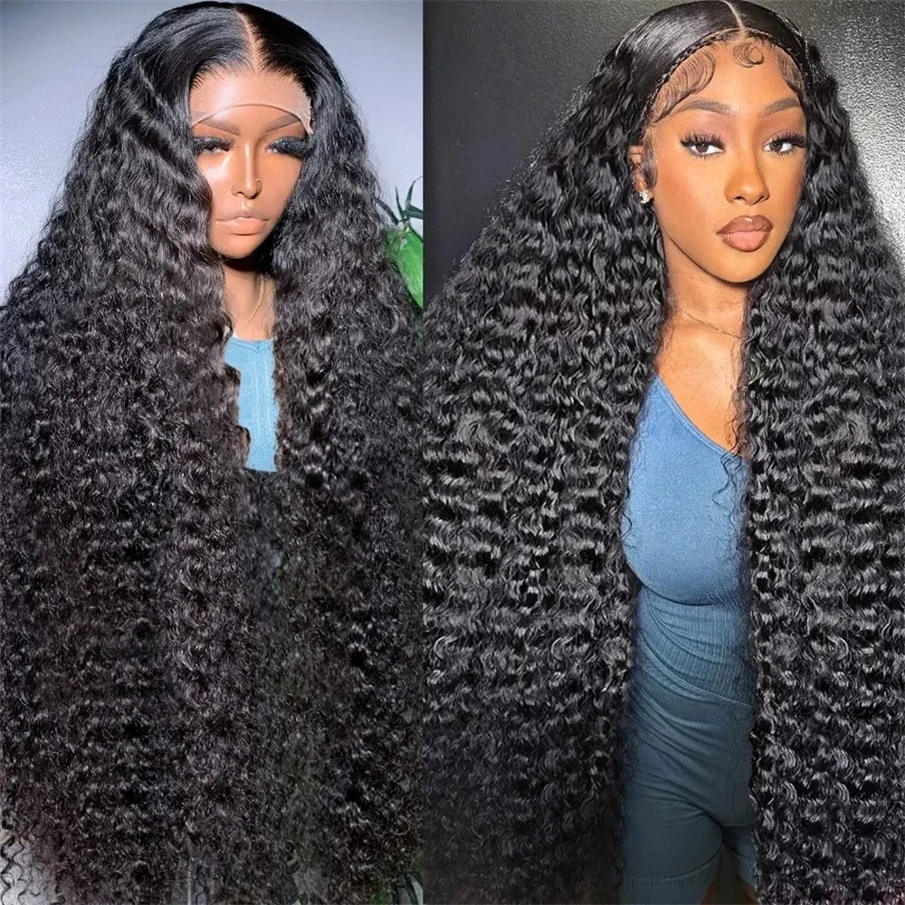 Deep Wave 13X4 HD Transparent Lace Frontal Wig Brazilian 4x4 HD Lace Front Human Hair Wig For Women Pre Plucked Lace Closure Wig