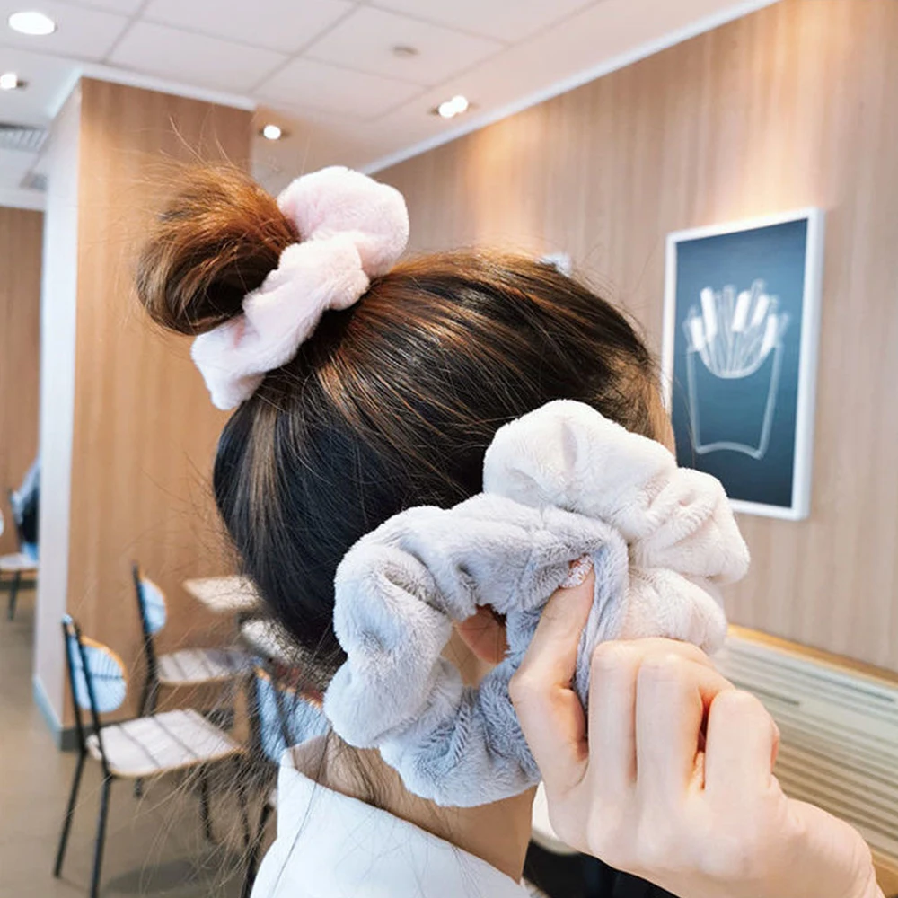 Fluffy Large Intestine Hair Rope Big Size Scrunchies Women Winter Soft Headwear Girl Ponytail Holder Hair Accessories Headband