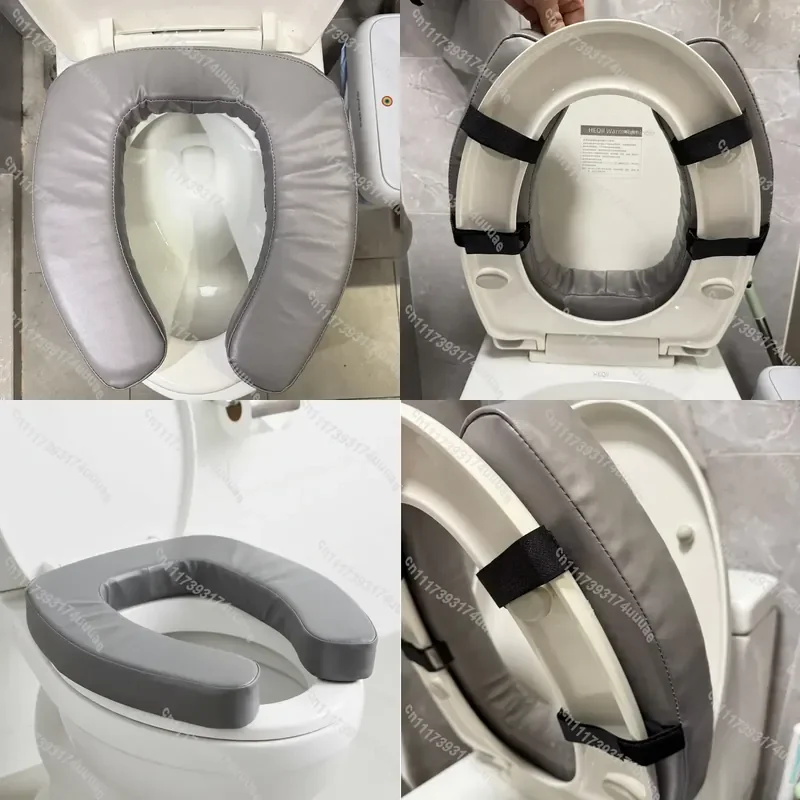Padded Toilet Seat Riser High Density Foam Lift Assist Raised Bathroom Seat for Elderly Disabled Pregnant Women Comfort