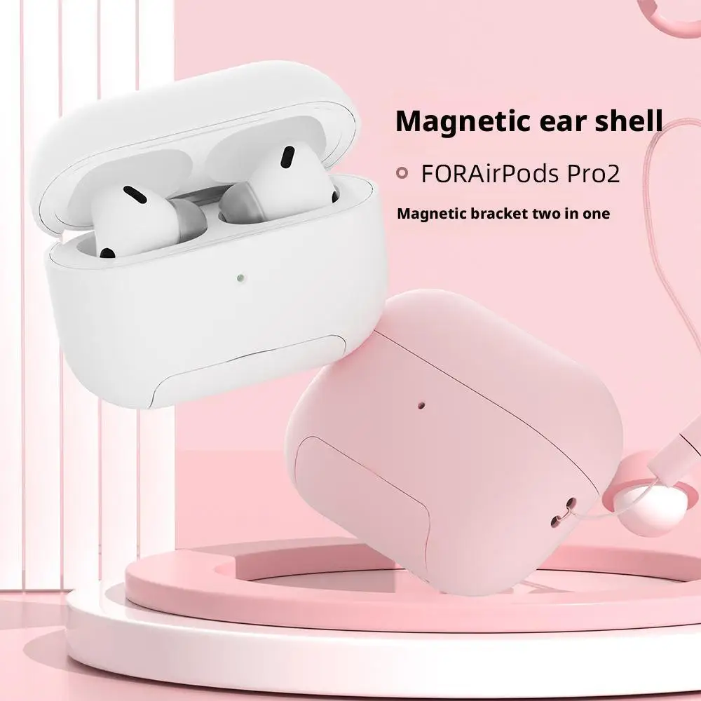 Capa protetora rígida para AirPods 4/Pro 2 Capa de proteção completa contra quedas com cordão compatível com Airpods Pro Case 2nd / 4th U7L2