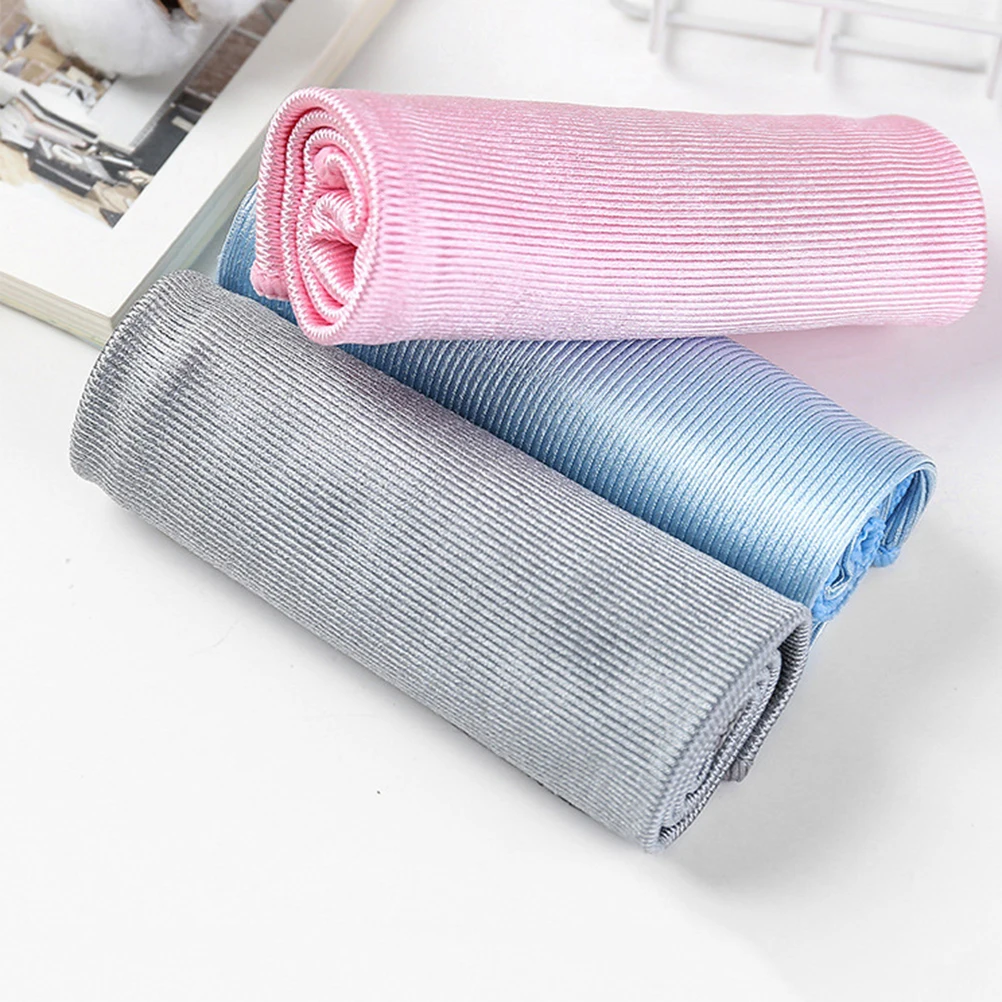 

3pcs Microfiber Cleaning Towels Kitchen Cloth No Watermark Dish Washing Absorbent Glass Mirror Stainless Steel