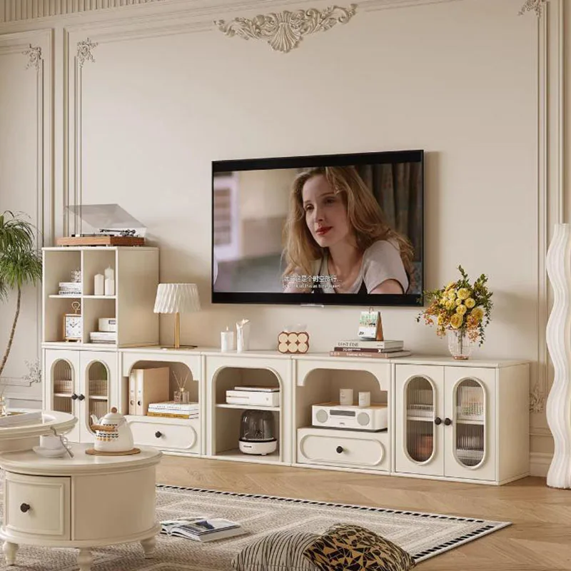 Storage Drawers Tv Table Combination Move Modern Corner Tv Stands White Wooden Muebleso De Sala Para Casa House Accessories