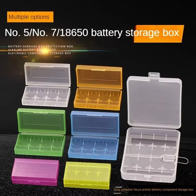 2PCS Colorful Plastic Battery Holder Case AA AAA Hard Plastic Storage Box Cover for 2/4*18650 Battery Organizer Container 6Color