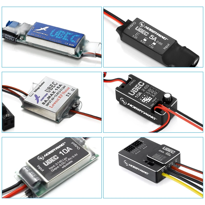 1/2/5PCS Hobbywing UBEC 3A 2-6S / 5A 2-8S / 10A Car 2-6S Lipo Voltage Regulator Power Supply Module For RC Fixed Wing Drone Car