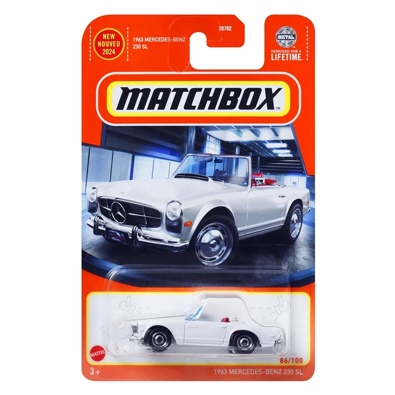 Mattel-coche Matchbox 1/64 fundido a presión para niños, juguetes 24J Nouveu 1963 Mercedes Benz 230 Sl, modelo de vehículo de colección, regalo de