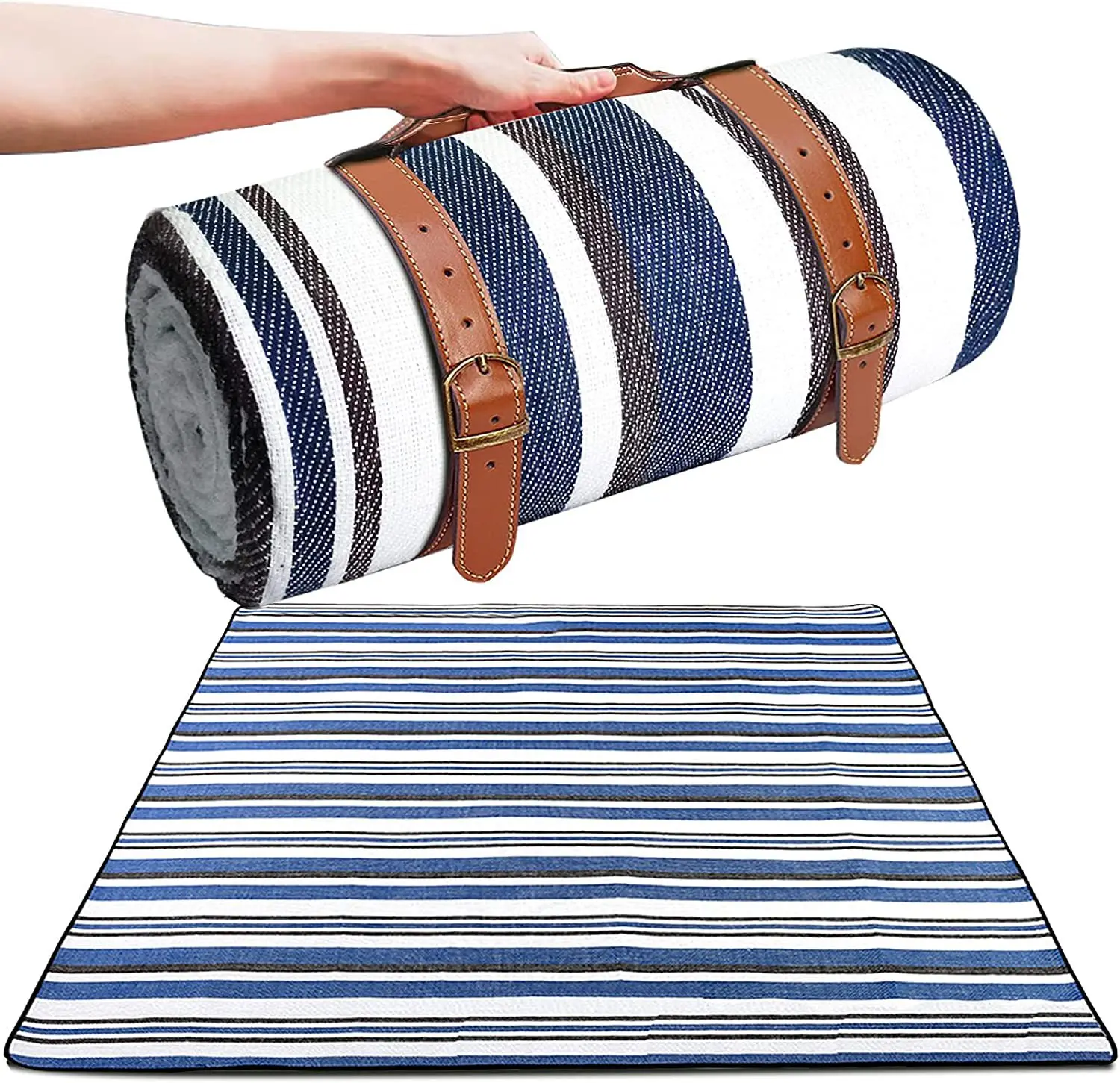 ZHUOHUA Picknickdecke Extra Groß, Wasserdichte und Faltbare Strandmatte, Outdoor für 8 Erwachsene, Camping, Park, Strand, Rasen, Innenbereich – Detail 25