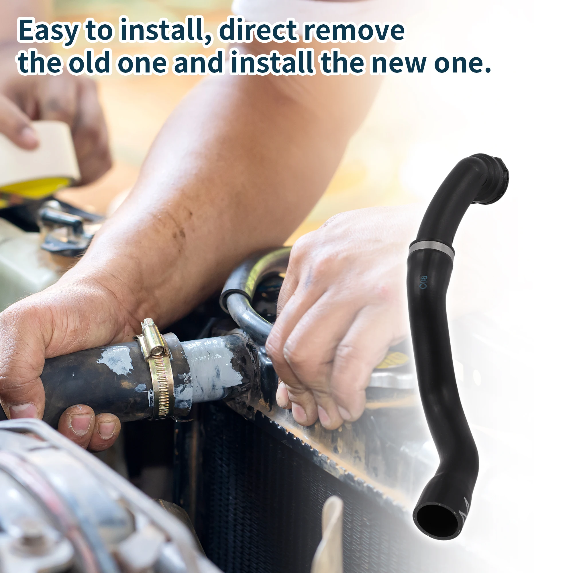 Motoforti خرطوم المبرد سخان خرطوم رقم 95510623800 لبورشه كايين 03-06 خرطوم علوي مطاطي أسود 1 قطعة