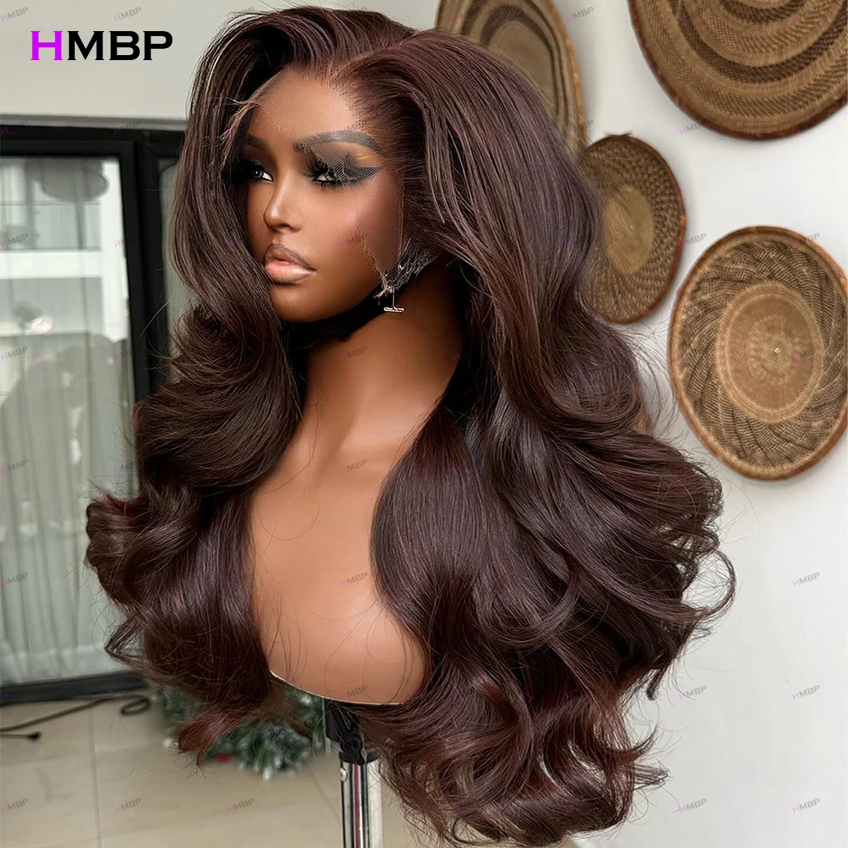 Body Wave Brown Color Wig Glueless Lace Frontal Wigs Human Hair Ready To Wear 360 Hd Lace Wigs Pre Plucked 30 32 Inch For Women