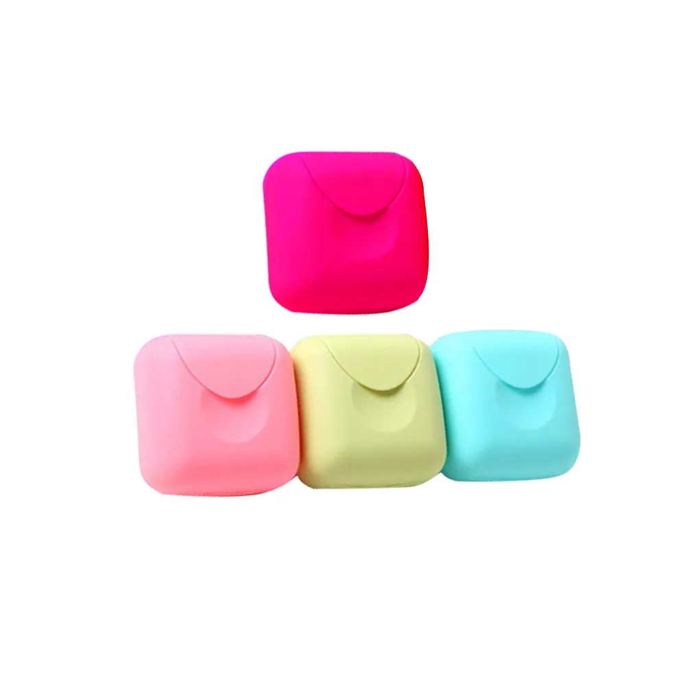 4 Pcs Self-draining Soap Dish Portable Travel Cases Decorative Holder Mini Size Bath Practical Tray