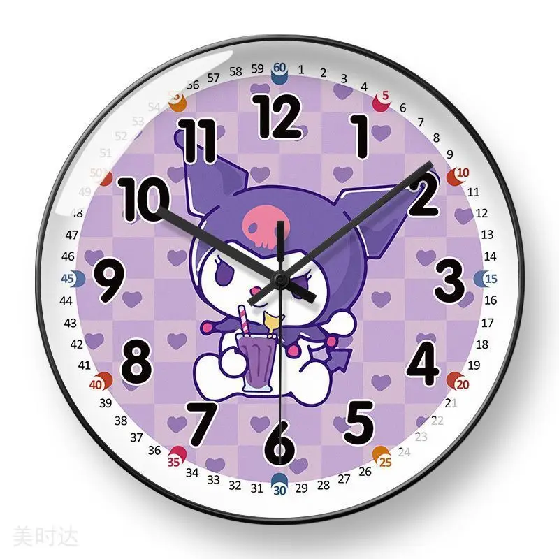 

Kawaii Kuromi мультфильм креативные аниме настенные часы милые модные простые бесшумные часы спальня украшение для гостиной творчество украшение