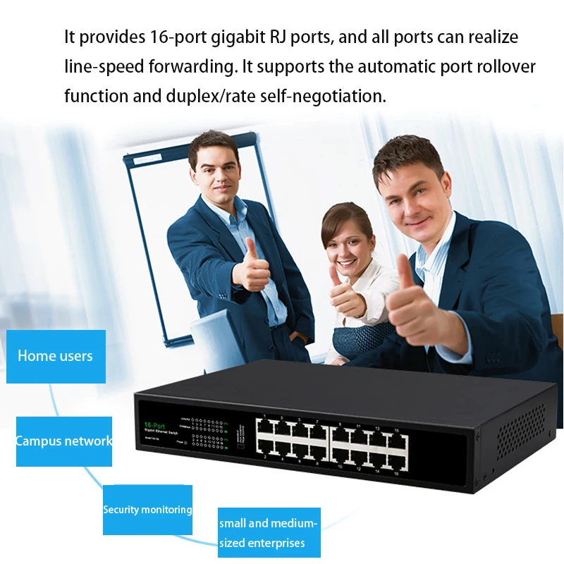 Adaptateur de chargement de jeu, commutateur réseau Ethernet, répartiteur, commutateur Gigabit complet, Plug and Play, 16 ports, RJ45