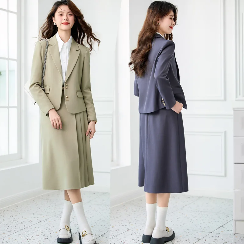 

Matcha green formal women's business suit for spring and autumn, suitable for petite college students for interviews and commuti